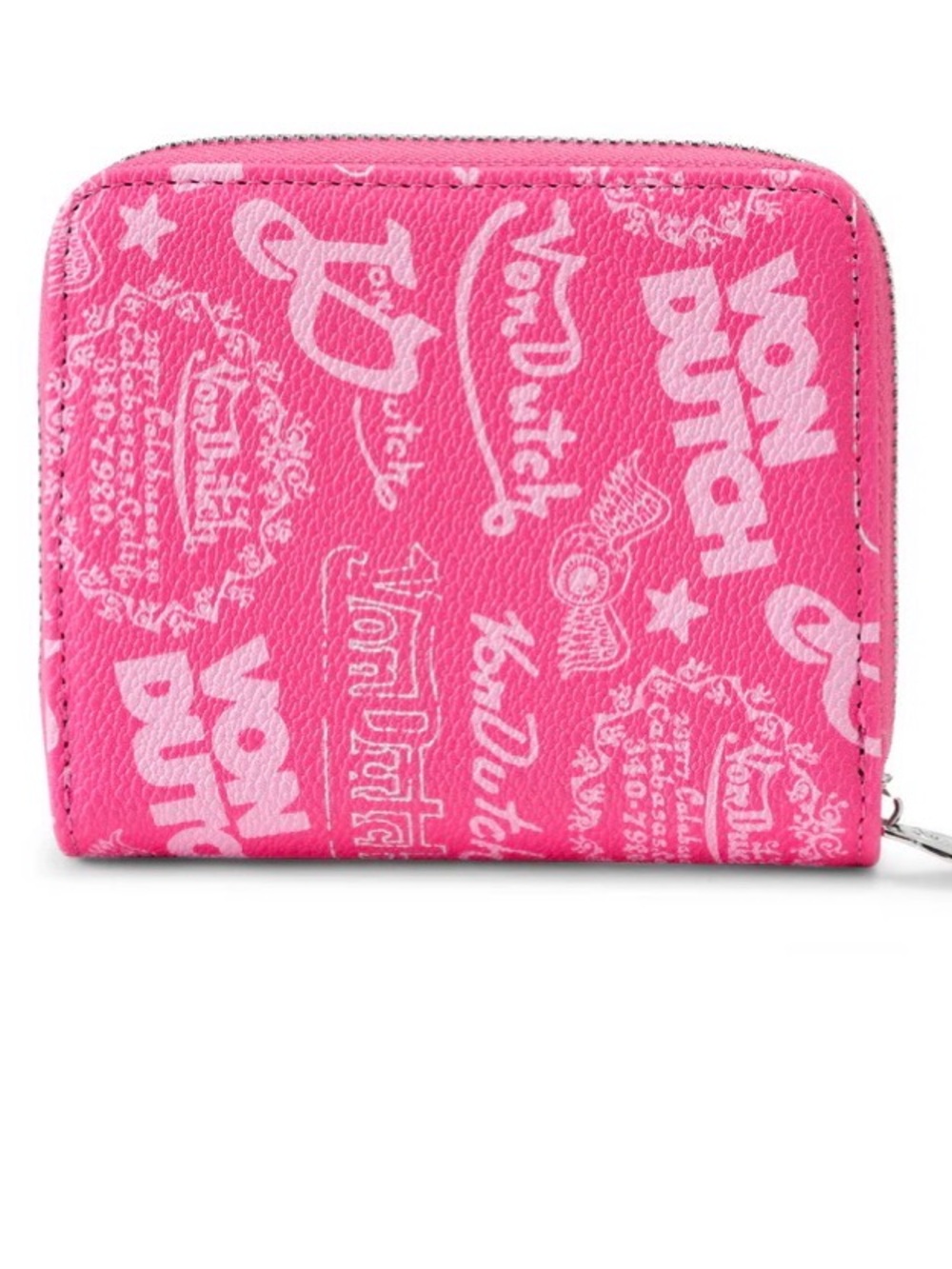Von Dutch Hot Pink Logo Zip Card & Key Holder Wallet
